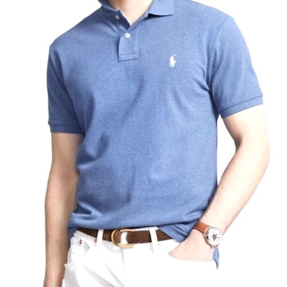 Polo by Ralph Lauren Short Sleeve Polo in Light Blue Heather Men’s M - Picture 1 of 6